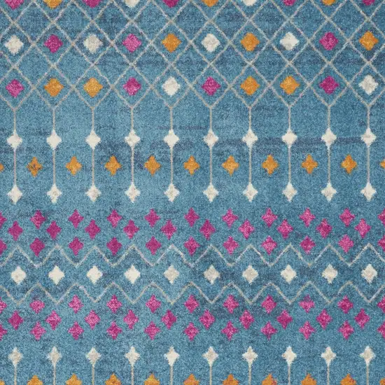 Blue And Orange Geometric Area Rug Photo 3