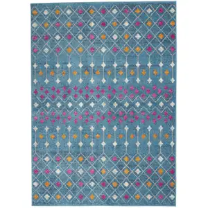 Photo of Blue Jewels Geometric Area Rug