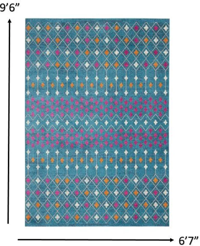 Blue Jewels Geometric Area Rug Photo 5