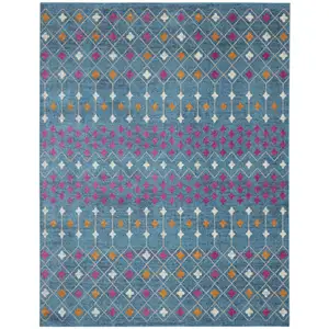 Photo of Blue Jewels Geometric Area Rug