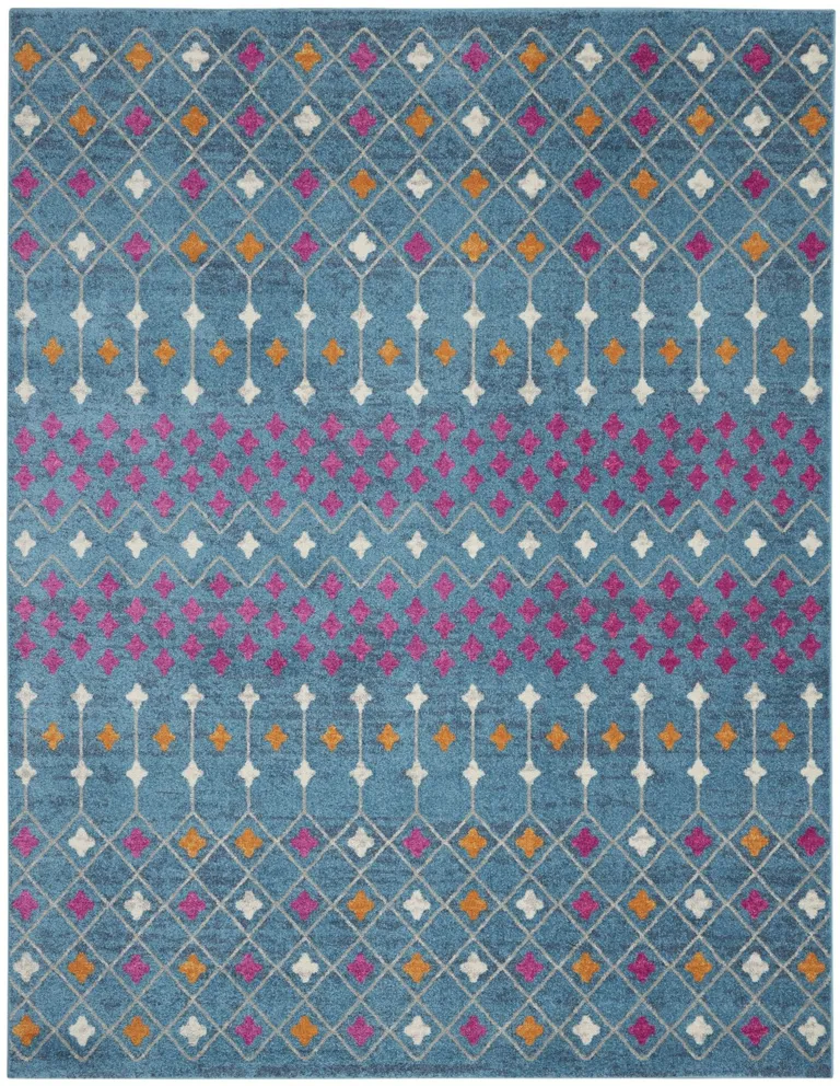 Blue Jewels Geometric Area Rug Photo 1