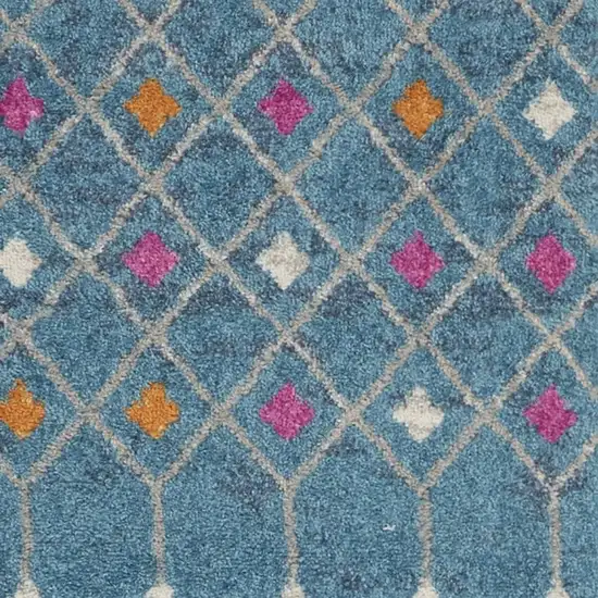 Blue Jewels Geometric Runner Rug Photo 7