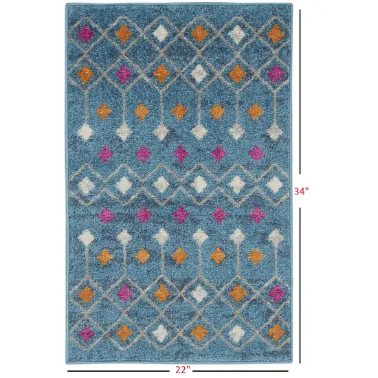 Blue Jewels Geometric Scatter Rug Photo 4