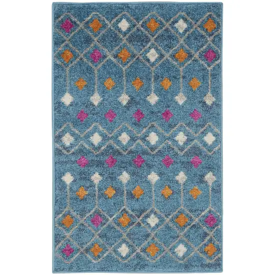 Blue Jewels Geometric Scatter Rug Photo 1