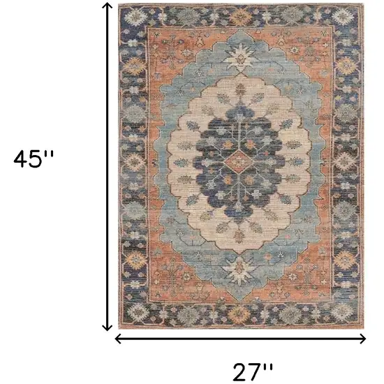 Blue Jute Or Polyester Area Rug Photo 3