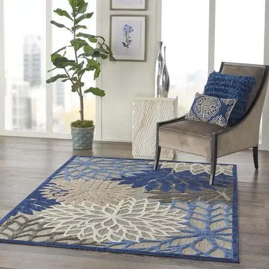 Blue And Gray Indoor Outdoor Area Rug Photo 5