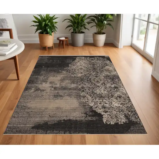 Blue Machine Woven Distressed Vintage Traditional Indoor Area Rug Photo 1