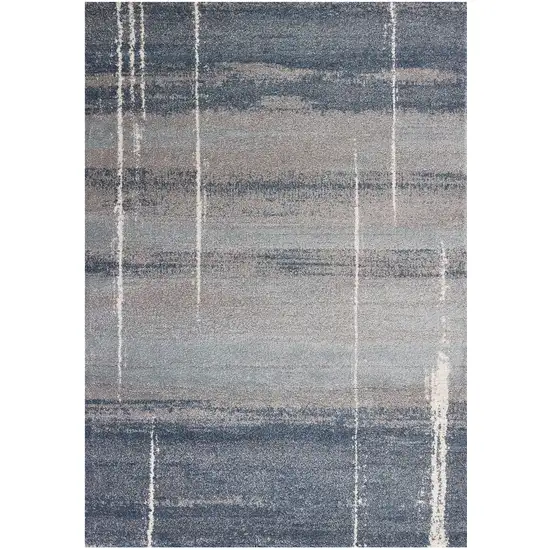 Blue Machine Woven Ombre Indoor Area Rug Photo 2