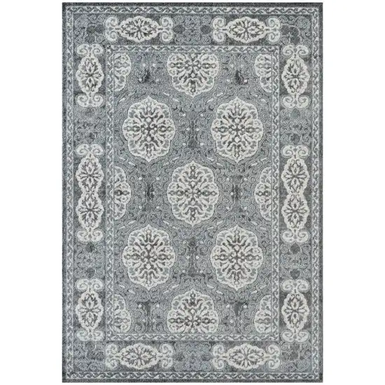 Blue Medallion Power Loom Area Rug Photo 1