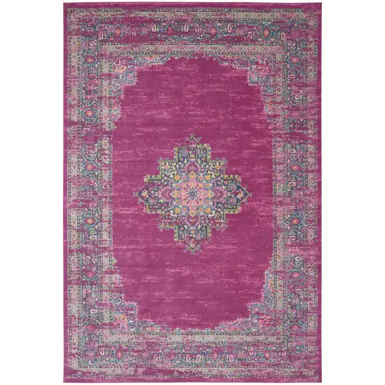 Blue Moroccan Power Loom Distressed Area Rug Photo 1