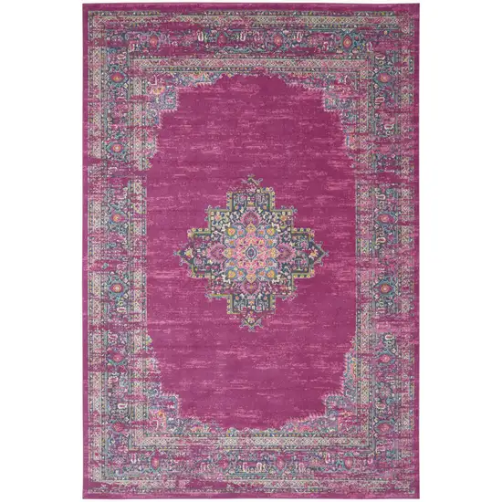 Blue Moroccan Power Loom Distressed Area Rug Photo 6