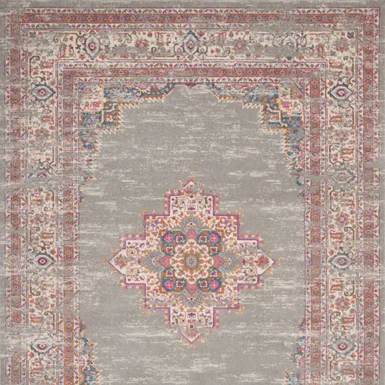 Blue Moroccan Power Loom Distressed Area Rug Photo 7