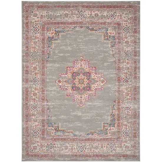 Blue Moroccan Power Loom Distressed Area Rug Photo 8