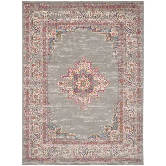 Blue Moroccan Power Loom Distressed Area Rug Photo 1