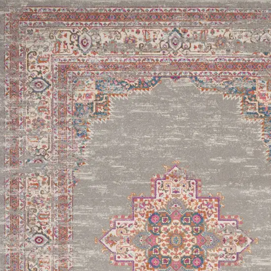 Blue Moroccan Power Loom Distressed Area Rug Photo 7