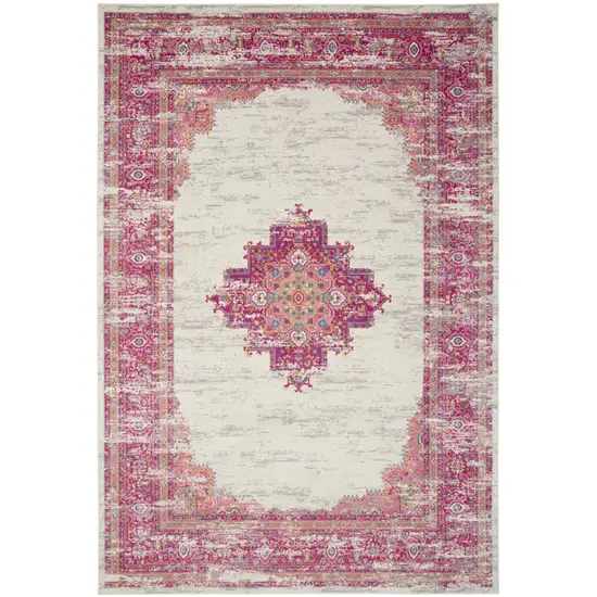 Blue Moroccan Power Loom Distressed Area Rug Photo 1