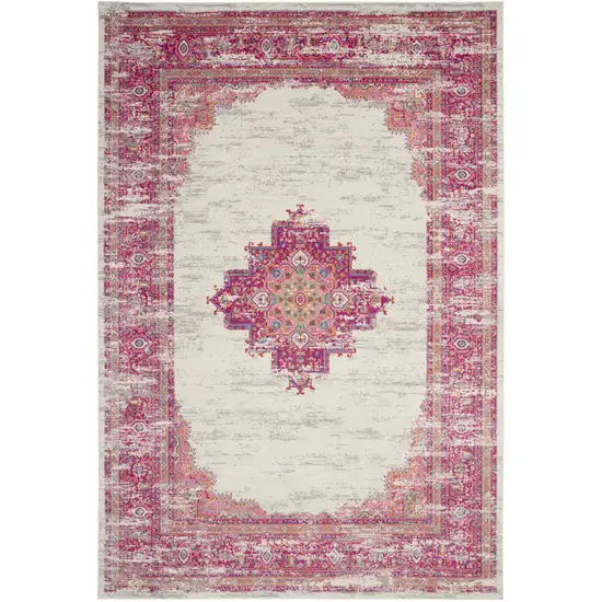 Blue Moroccan Power Loom Distressed Area Rug Photo 1