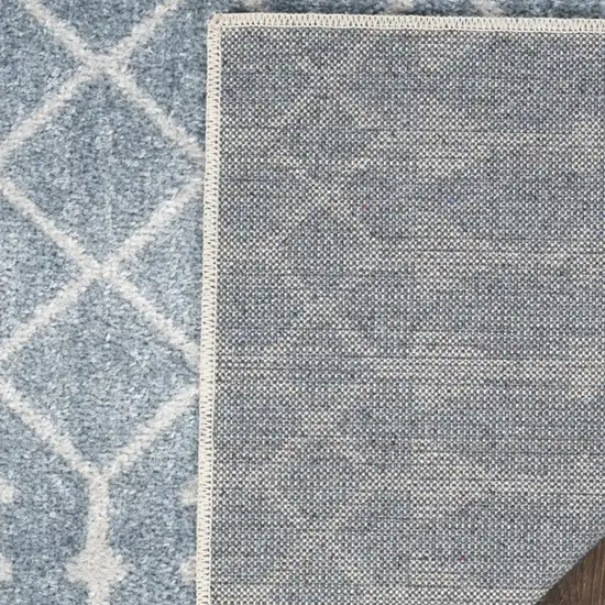 Blue Moroccan Power Loom Runner Rug Photo 7