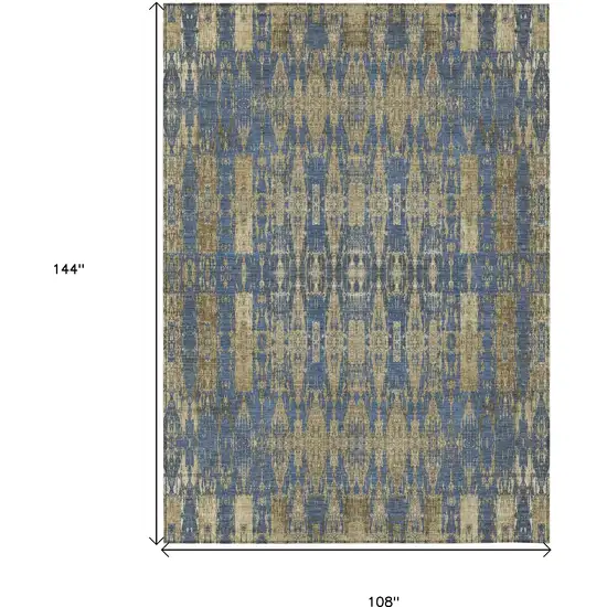 Blue Moroccan Washable Non Skid Indoor Outdoor Area Rug Photo 3