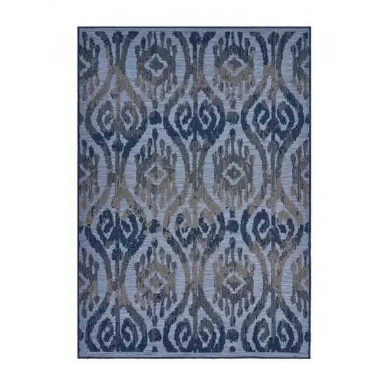 Blue Ogee Pattern Indoor Outdoor Area Rug Photo 6