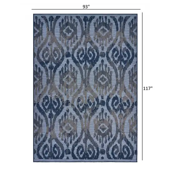 Blue Ogee Pattern Indoor Outdoor Area Rug Photo 5