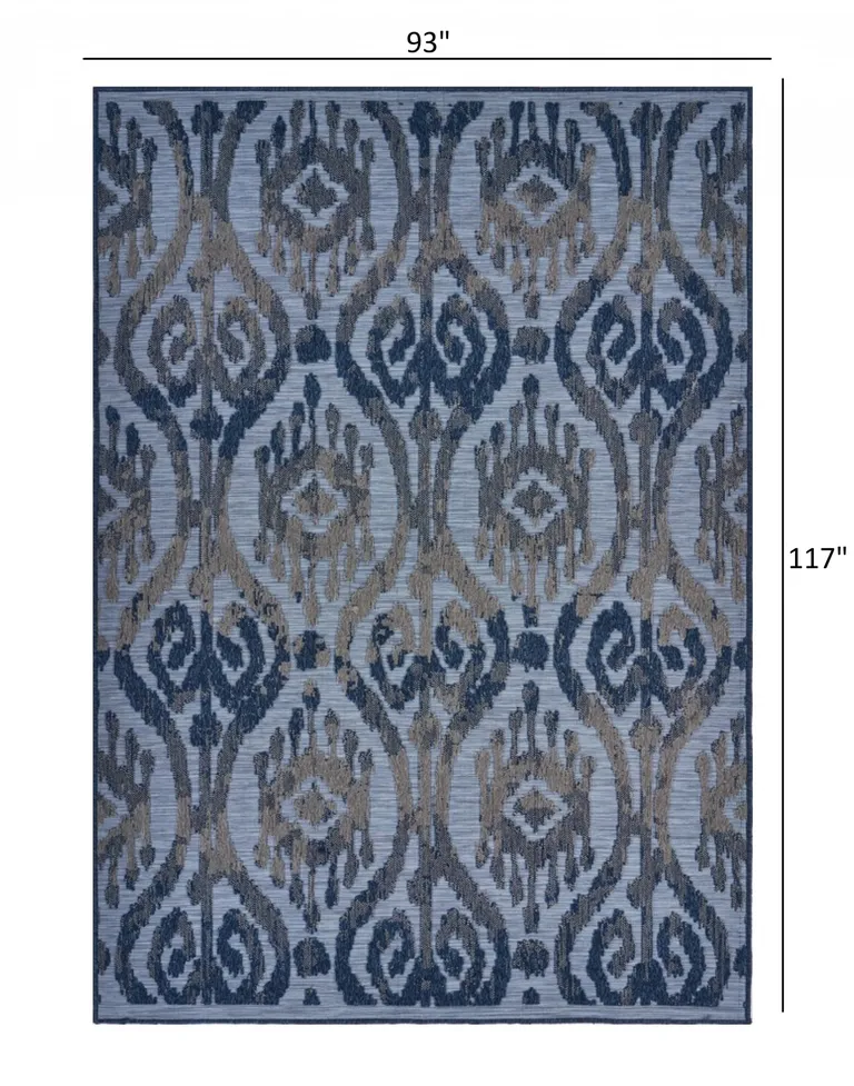 Blue Ogee Pattern Indoor Outdoor Area Rug Photo 5