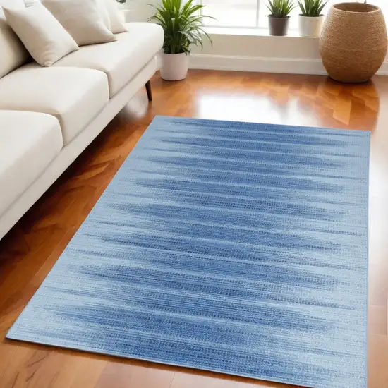 Blue Ombre Distressed Non Skid Area Rug Photo 1