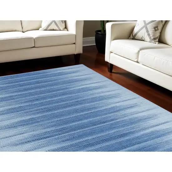 Blue Ombre Distressed Non Skid Area Rug Photo 1