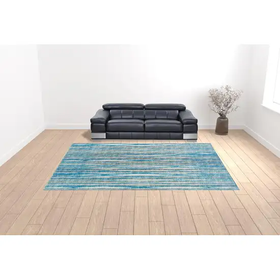 Blue Ombre Tufted Handmade Area Rug Photo 3