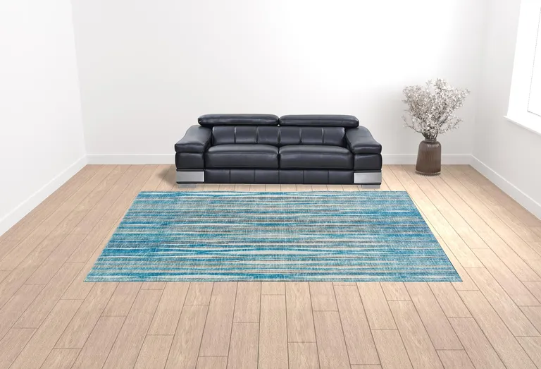 Blue Ombre Tufted Handmade Area Rug Photo 3