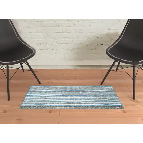 Blue Ombre Tufted Handmade Area Rug Photo 3