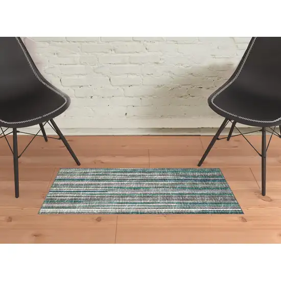 Blue Ombre Tufted Handmade Area Rug Photo 2