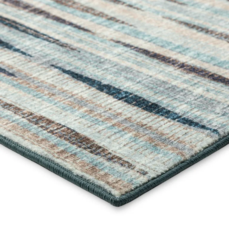 Blue Ombre Tufted Handmade Runner Rug Photo 4