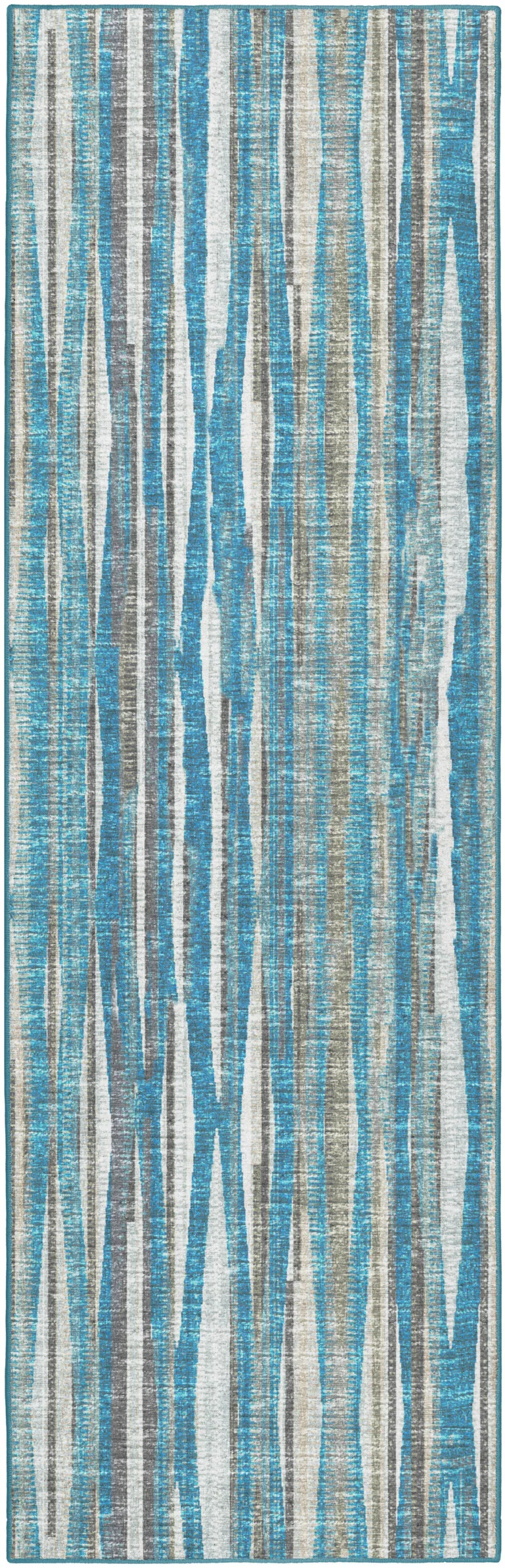 Blue Ombre Tufted Handmade Runner Rug Photo 5