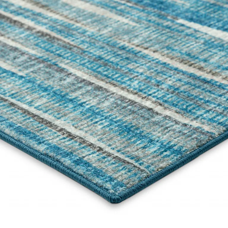 Blue Ombre Tufted Handmade Runner Rug Photo 3