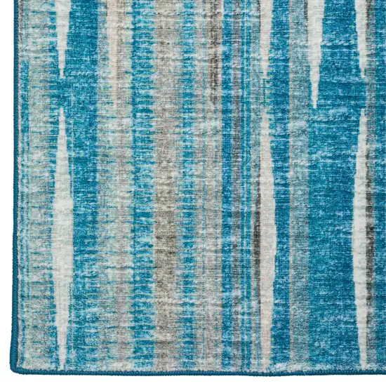 Blue Ombre Tufted Handmade Runner Rug Photo 1