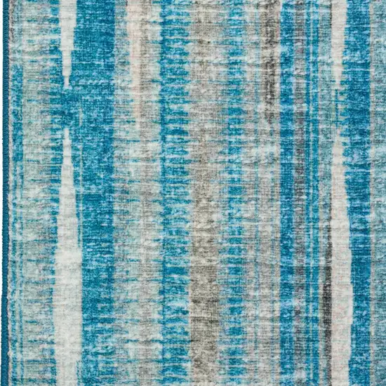 Blue Ombre Tufted Handmade Runner Rug Photo 4