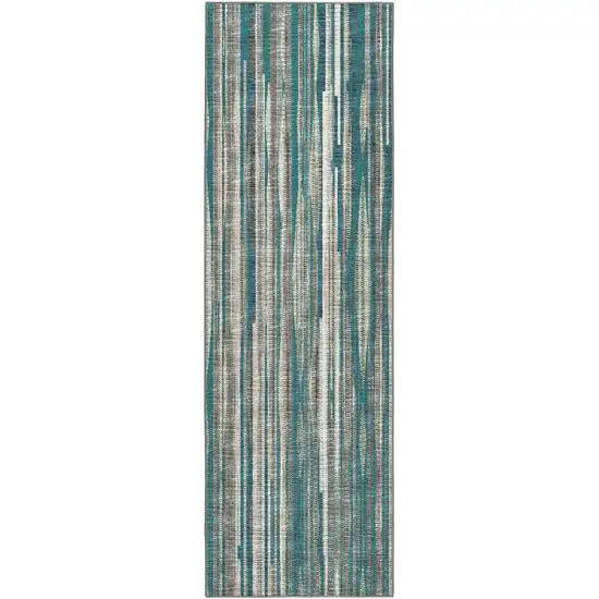 Blue Ombre Tufted Handmade Runner Rug Photo 1