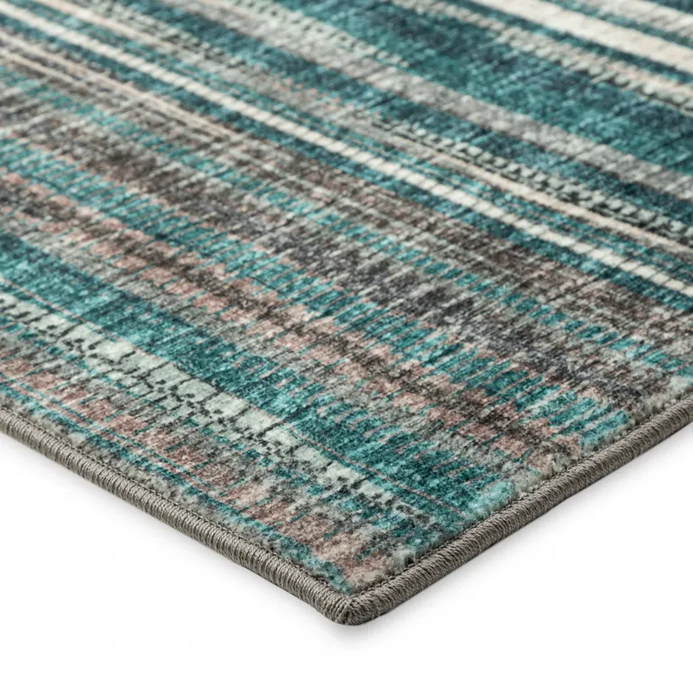 Blue Ombre Tufted Handmade Runner Rug Photo 4