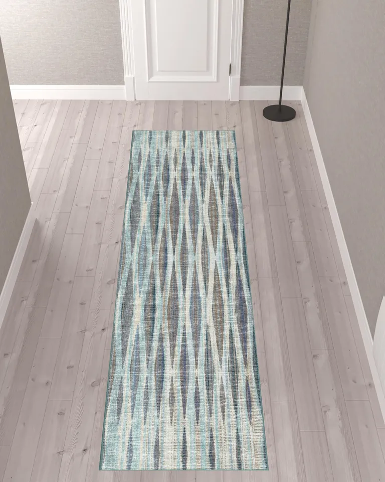 Blue Ombre Tufted Runner Rug Photo 2