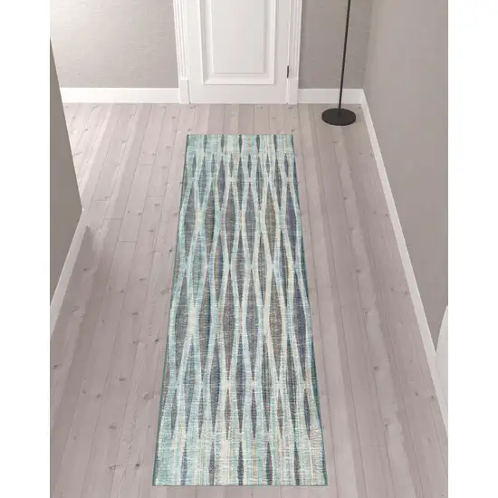 Blue Ombre Tufted Runner Rug Photo 2