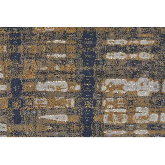 Blue Orange And Gray Abstract Power Loom Area Rug Photo 3