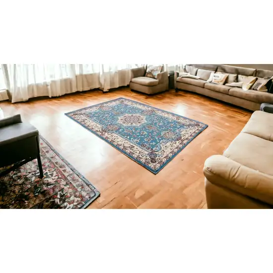 Blue Oriental Area Rug Photo 5