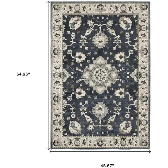 Blue Oriental Area Rug Photo 3