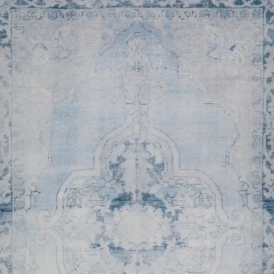 Blue Oriental Distressed Non Skid Area Rug Photo 4