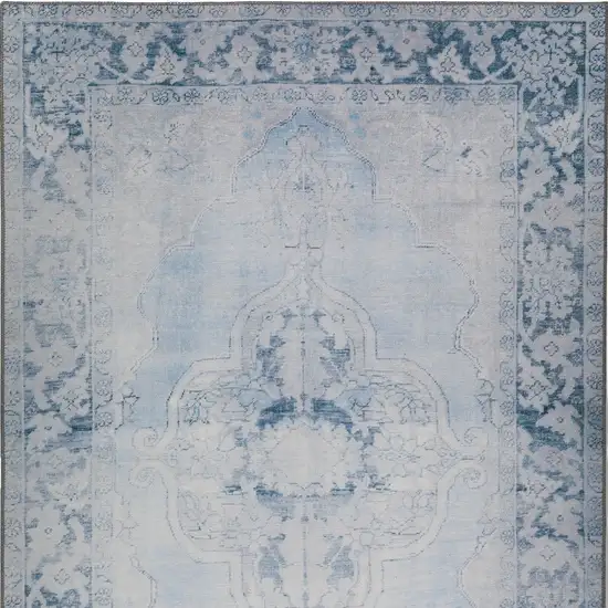 Blue Oriental Distressed Non Skid Area Rug Photo 5