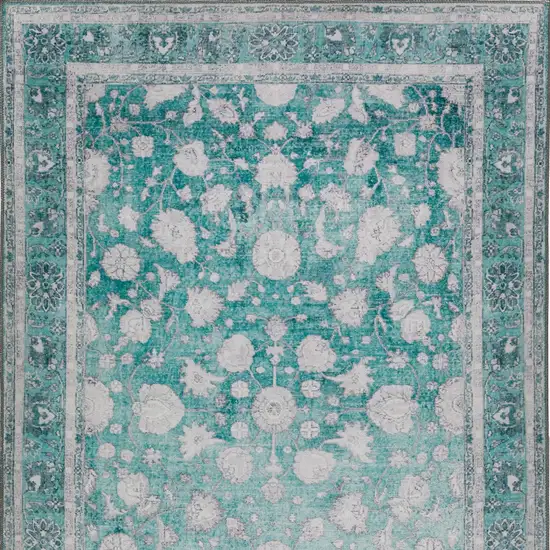 Blue Oriental Distressed Non Skid Area Rug Photo 5