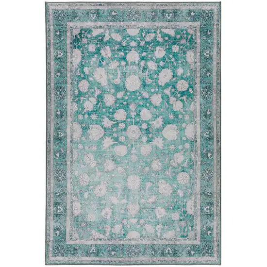 Blue Oriental Distressed Non Skid Area Rug Photo 5