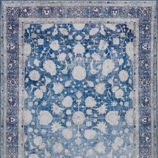 Blue Oriental Distressed Non Skid Area Rug Photo 5