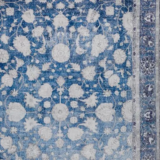 Blue Oriental Distressed Non Skid Area Rug Photo 4